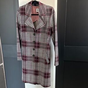 Cabi sovereign long plaid blazer sz M